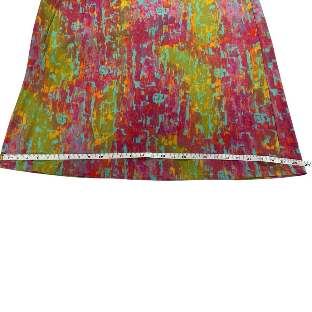 Nine West Size 6 Colorful Abstract Print Maxi Dress Embroidered Circles - Picture 9 of 10